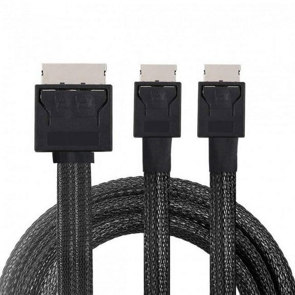 FVH OCuLink PCIe PCI-Express SFF-8611 8x 8-Lane to Dual SFF-8611 Oculink 4x SSD Data Active Cable 50cm