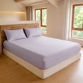 thumbnail image 5 of Unique Bargains Fitted Cotton Bed Sheets Breathable for All Seasons 39.0"x74.8" Purple, 5 of 5
