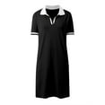 thumbnail image 5 of Women's Casual V Neck Color Block Dress Everyday Basic Versatile Outfit With Comfortable Fit For All Seasons, 5 of 5