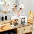 thumbnail image 3 of Yayeee 2 Pack Qtip Holder Bathroom Cotton Swab Canister with Lid Clear Dispenser Set, Blue Cute Cat, 3 of 6
