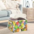 thumbnail image 3 of Yayeee Collapsible Cube Storage Bin with Lid Fabric Closet Decorative Basket with Handles, Cartoon Birds Pattern, 3 of 7