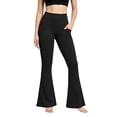 thumbnail image 2 of Ashyfjp Sport Workout Flared Yoga Pants for Women Solid Wide Elastic Waist Soft Comfortable Full Length Bottoms Ideal for Daily Yoga Training Wear, Size (S-XXL), 2 of 9