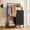 Black, variant on HIGDBFE Dresser with Hanging Rack, 3 Fabric Drawers Tall Sturdy Clothes Storage, Space Saving for Bedroom, Entryway, White