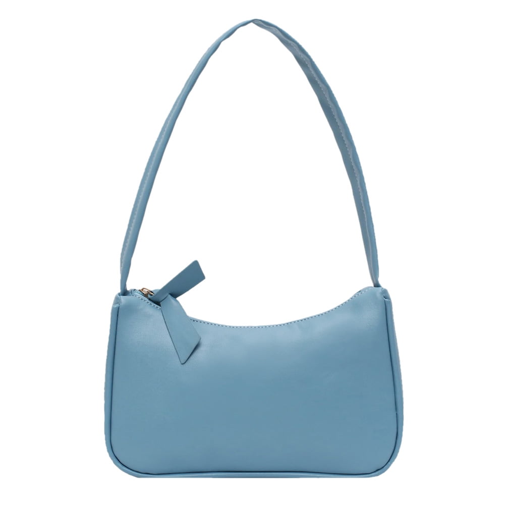 LoyGkgas New Simple Elegant Women Small Shoulder Bag Pure Color Sling Handbags (Blue)
