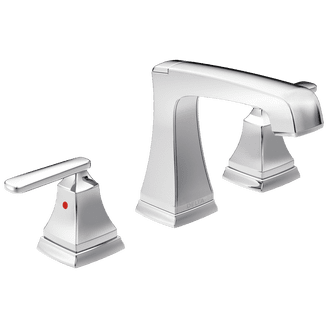 Delta Lahara 8-Inch Widespread Bathroom Faucet In Brushed Nickel - 3-Hole, With Metal Push-Pop Drain, 3538-SSMPU-DST