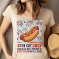 thumbnail image 4 of Funny 4th of July Hot Dog T-Shirt – Patriotic Cookout Humor Tee, Navy, Size S, 4 of 6