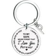 thumbnail image 1 of TIMIFIS Key Chain To My Son Message Keychain Stainless Steel Initial Last Name 26 Letter Family Inspirational Keychain Gift Valentine'S Day Gift, 1 of 1