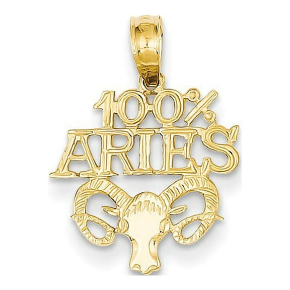 14k Yellow Gold 100% ARIES Zodiac Charm Pendant