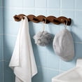thumbnail image 4 of Coat Rack Wall Mount, 20.47 Inches Wood Coat Hooks with 6 Hooks, Hat Rack Bag Hanger Key Holder for Wall, Purse Hanger Towel Racks for Bathroom (1Pack, Brown), 4 of 6