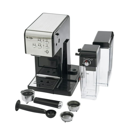 Mr. Coffee - Espresso Machine with 19 bars of pressure and Milk Frother - Stainless Steel