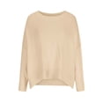 thumbnail image 3 of PEONAVET Chandail à Col Rond pour Femmes Mode Féminine Décontractée Ample Grande Taille Manches Longues Chandail Tricoté Chandail à Col Rond, 3 of 5