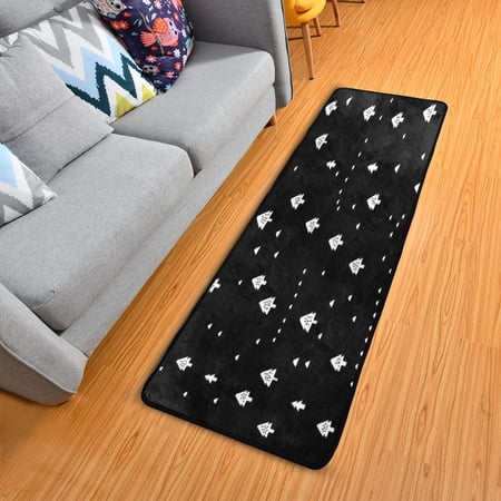 Modern Design Pattern Tree Elegant Area Rug 72" x 24" Non-Slip Polyester with Cotton Padding
