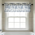 thumbnail image 6 of QualiVow Blue Toile Kitchen Curtain Valance, 54x18in Rod Pocket Short Window Treatment, Farmhouse Floral Cafe Curtain, 6 of 7