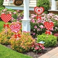 thumbnail image 4 of Rustic Wooden Valentine Yard Decor - 6 Pack Heart Shaped Outdoor Valentines Decorations, Red & Pink Stakes for Garden, Lawn, Patio, 4 of 8