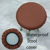 2PCS Round Bar Stool Cushion for 34-35cm Waterproof Bar Stool Covers Brown