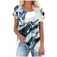 thumbnail image 2 of Xdegoge Summer Tops for Women Western Aztec T Shirt Short Sleeve Plus Size Shirts Crew Neck Oversized Shirts Trendy Loose Graphic Tees Dressy Casual Blouses Save for Later List of The Week, 2 of 5