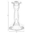 thumbnail image 6 of Decorative Smoked Gray Glass Crystal Taper Traditional Candle Holder Candlestick, Hexagon Shape, 6 of 6