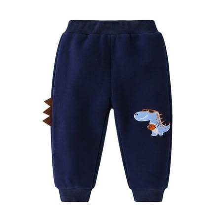 

ZHUASHUM Toddler Kids Baby Boys Cartoon Dinosaur Printed Warm Pants Children Pants