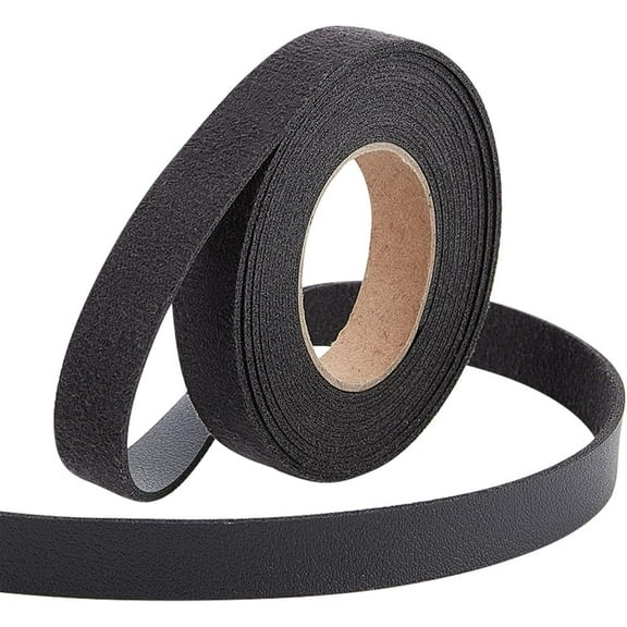 2M PVC Imitation Leather Ribbons for Clothes Bag Making Black 12.5mm about 2.19 Yards(2m)/Roll