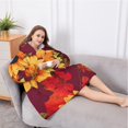 thumbnail image 5 of Oversized Wearable Blanket Hoodie,Red Leaf Sunflower Pattern Sherpa Blanket Hoodie with Super Pockets,Super Warm Fuzzy Pullover for Women & Men, 5 of 6