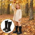 thumbnail image 2 of MEZZALL Child Girls Winter Boots Mid Calf Height Side Zipper Warm Plush Non- Sole Fashion Ankle Booties Toddler Youth Kids Outdoor Solid Color Play Rain Cold Weather Birthday Shoes, 2 of 9