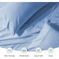 thumbnail image 4 of Universal Boat Sheet Set, 600-TC Egyptian Cotton Universal-XL-V-Berth Boat Bed Sheet Set Light Blue Solid Fits mattresses up to 6” Depth Sheet Set, 4 of 5