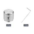 thumbnail image 3 of Uxcell 4PCS Guitar Knobs Metal, Volume Tone Control Dome Knobs 1/4" x 1/2" Potentiometer Knobs with Set Screw, Silver, 3 of 7