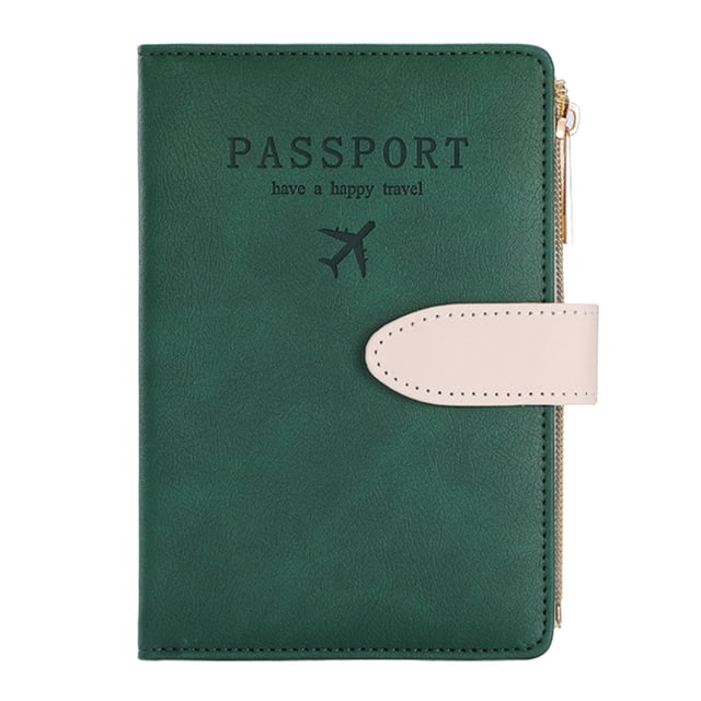 Clearance! Passport Holder Passport Cover with Credit Card Slot and Boarding Pass Slot Combo Passport Wallet Case Book Travel Must Have Rfid Blocking Leather Travel Accessories One Size Green
