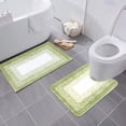 thumbnail image 2 of Juego de alfombras de baño de 2 piezas, alfombrilla de baño de microfibra de 20 x 33 y alfombrilla contorneada en forma de U de 20 x 20, con almohadilla antideslizante, alfombra de baño esponjosa, 2 of 6