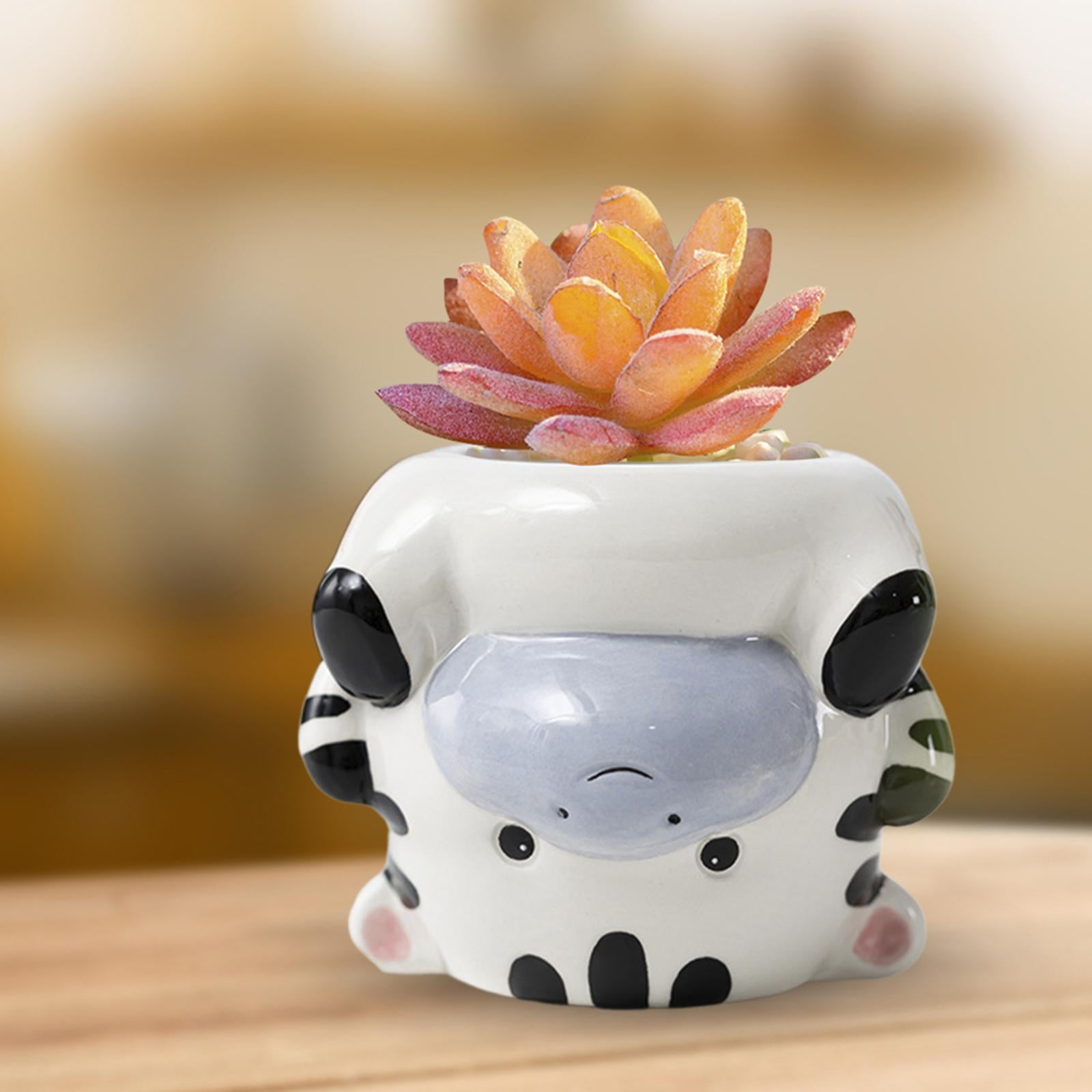 figatia Ceramic Animal Planter for Home Decor , Zebra 10x9x8
