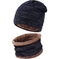 thumbnail image 3 of Viworld Mens Winter Beanie Hats Scarf Set Warm Knit Hats Skull Cap Neck Warmer with Thick Fleece Lined Winter Hat & Scarf for Women, 3 of 5