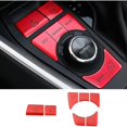 thumbnail image 2 of Cubierta del botón multimedia del freno de mano del aire acondicionado, pegatina embellecedora para accesorios 2019 2020 2021, rojo, 7 piezas, 2 of 5