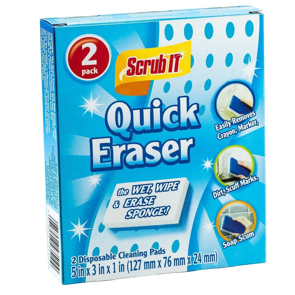 Quick Eraser 2 Disposable Cleaning Pads 4 pack, Eraser side of sponge