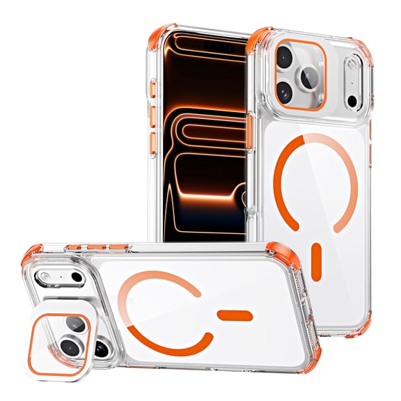 Magnetic for iPhone 16 Pro Max 6.9" Case with Stand ,Compatible with Magsafe Military Shockproof Protective Bumper Cute Transparent Slim Anti-Yellowing Phone Case for iPhone 16 Pro Max Cover,