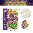 thumbnail image 5 of Sm:)e Heart Fleur-de-Lis 12 x 18 Inch Mardi Gras Welcome Garden Flag Double Sided, 5 of 6