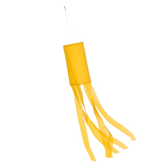 1Pack 100cm Windsock Flag Colorful Wind Socks Hanging Decor for Garden Yellow