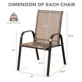 thumbnail image 2 of Gymax Set of 2 Patio Chairs Dining Chairs w/ Steel Frame Yard Outdoor Brown, 2 of 9
