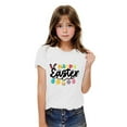 thumbnail image 5 of Posijego Easter Shirts for Girls Boys Letter Graphic Tees Kids Crew Neck Short Sleeve T-Shirts, 5 of 7
