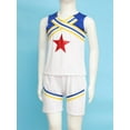 thumbnail image 5 of iiniim Kids Cheerleading Outfits Star Printed Tops with Shorts and Socks 3Pcs Cheer Leader Uniform Type A Blue 110, 5 of 7