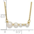 thumbnail image 3 of 14K Yellow Gold White Round Fw Cultured Graduated Pearl Diamond Necklace (17 X 5.2) Made In Italy xf632-17, 3 of 5