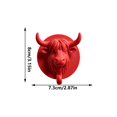 thumbnail image 3 of ZhangC Highland Cow Head Wall Hook, 3 Inch Decorative Plastic Coat Hook, Wall Mounted Organizer for Hats, Bags, Towels and Keys, Farmhouse Entryway Home Decor, 3 of 7