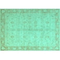 thumbnail image 1 of Ahgly Company Machine Washable Indoor Rectangle Oriental Turquoise Blue Modern Area Rugs, 6' x 9', 1 of 4