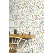 Seabrook Designs Wildflowers Prepasted Wallpaper - 20.5 in. W x 33 ft. L