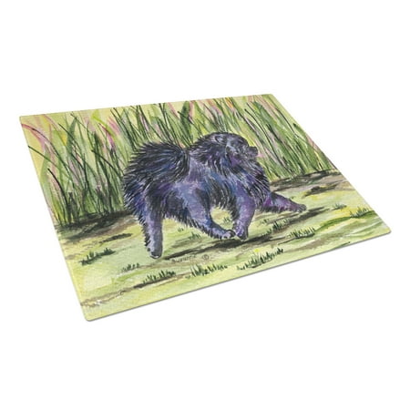 

Carolines Treasures SS8444LCB Pomeranian Glass Cutting Board Large 12H x 16W multicolor