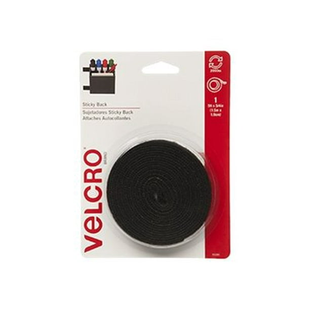VELCRO Sticky Back - Attache Auto-Adhésive à Boucle et Crochet - 0.75 in x 4.9 ft - Noir