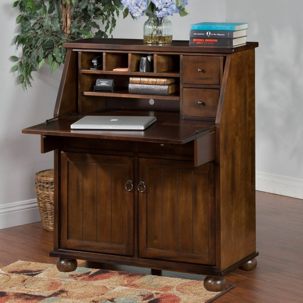 Sunny Designs Santa Fe Drop Leaf Laptop Desk Dark Chocolate