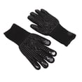 thumbnail image 4 of 2 guantes resistentes al calor, aislantes térmicos, resistentes a altas temperaturas, antideslizantes, lavables, de silicona, para horno, talla única, color negro., 4 of 14
