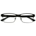 thumbnail image 3 of M+ Mens Rectangular Flat Metal Reading Glasses 3.25 Ash in Classic Matte Black, 3 of 12
