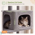 thumbnail image 4 of Globlazer 52" Multi-Level Cat Tree Tower with Extra Large Perch Platform and Scratching Posts, Hammock, Light Grey, 4 of 9