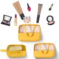 thumbnail image 4 of Bilqis Deals Zippered Tote Bag, Portable Bathroom Travel Bag In Clear PVC And Candy Color Patchwork Cosmetic Bag, 4 of 5